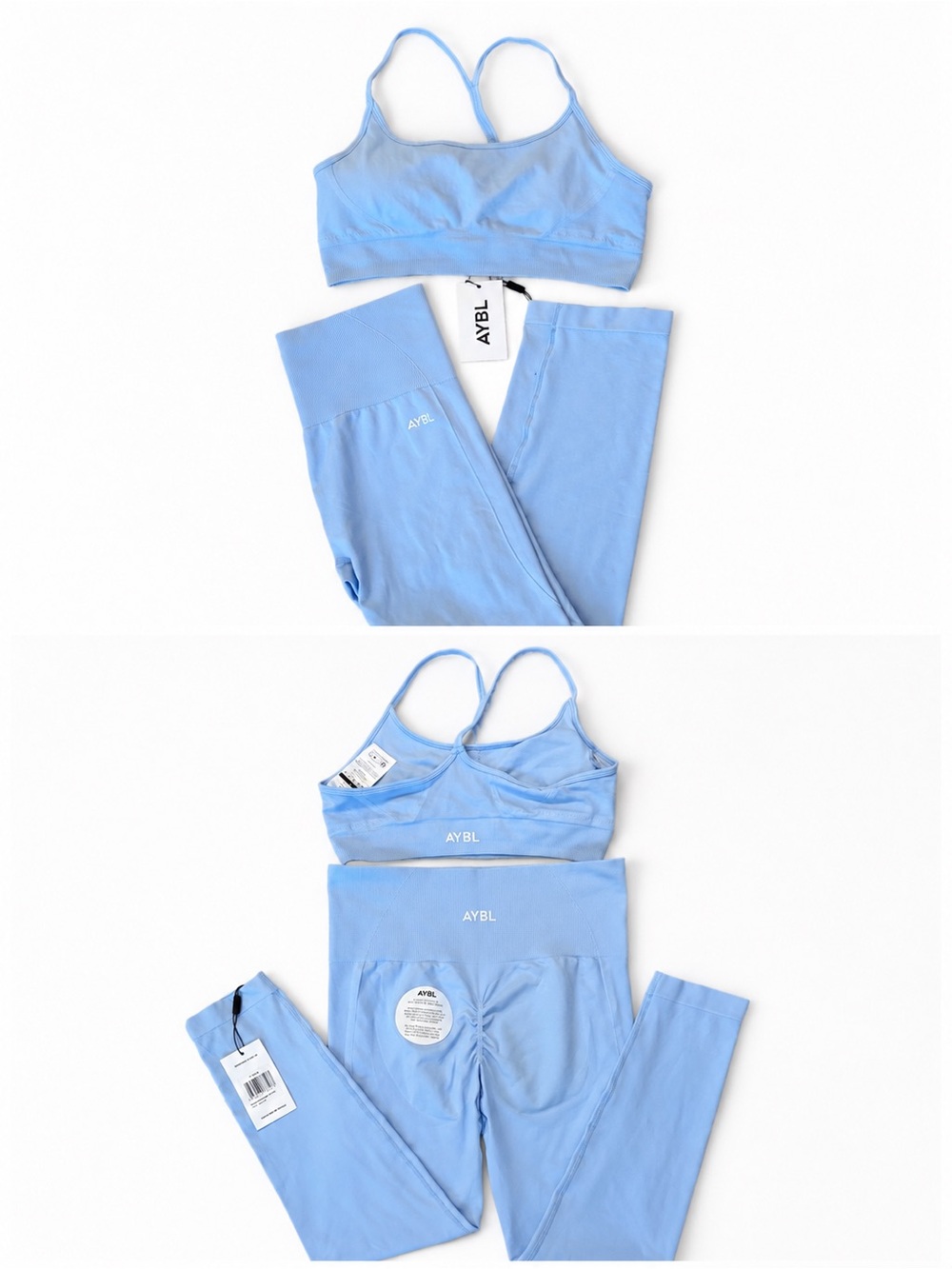 AYBL Sky Blue Empower Seamless Sports Bra and High-Waist Leggings Set